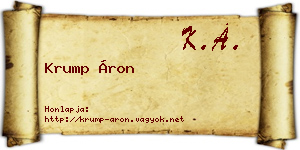 Krump Áron névjegykártya